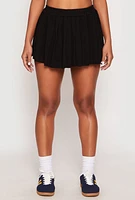 Womens High Waist Pleated Mini Skirt,