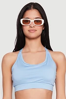 Womens Racerback Sports Bra, Blue, Size M
