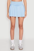 Womens Ruffled High Waist Cell Phone Pocket Skort,