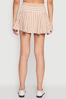 Womens Textured Knit Striped Mini Skirt,