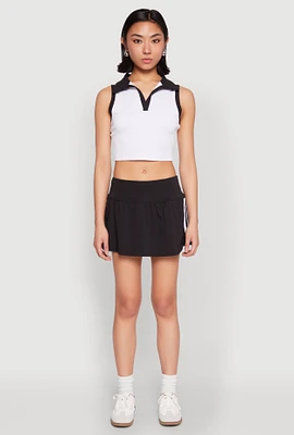 Womens Varsity Striped Drop Waist Skort,