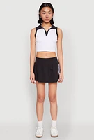 Womens Varsity Striped Drop Waist Skort,