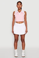 Womens Varsity Striped Drop Waist Skort, White, Size S