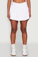 Womens Varsity Striped Drop Waist Skort, White, Size S