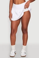 Womens Varsity Striped Drop Waist Skort, White, Size S