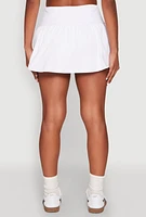 Womens Varsity Striped Drop Waist Skort, White, Size S