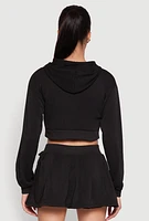 Womens Long Sleeve Hooded Sweatshirt and Tank Top, Black, Size L