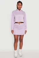 Womens Long Sleeve Hooded Sweatshirt, Purple,