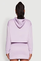 Womens Long Sleeve Hooded Sweatshirt, Purple,