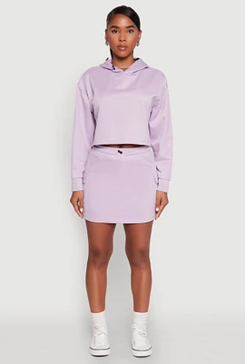 Womens Toggle Drawstring Cargo Skort, Purple, Size M