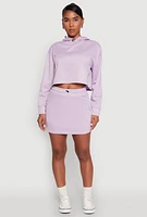 Womens Toggle Drawstring Cargo Skort, Purple, Size M