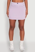 Womens Toggle Drawstring Cargo Skort, Purple, Size M
