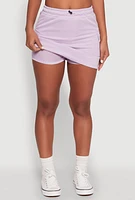 Womens Toggle Drawstring Cargo Skort, Purple, Size M
