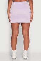 Womens Toggle Drawstring Cargo Skort, Purple, Size S