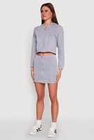 Womens Fleece Lined Rib Knit Zip Front Sweatshirt,