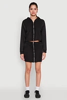 Womens Fleece Lined Zip Front Skirt,