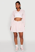 Womens Long Sleeve Bolero Sweatshirt, Pink, Size M
