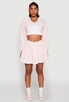 Womens Long Sleeve Bolero Sweatshirt, Pink, Size M