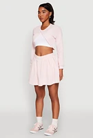 Womens Long Sleeve Bolero Sweatshirt, Pink, Size M