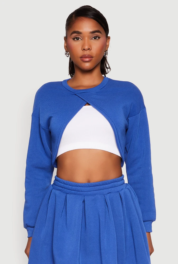 Womens Long Sleeve Bolero Sweatshirt,