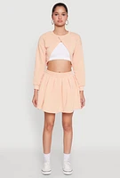 Womens Smocked High Waisted Pleated Skort, Orange, Size XL