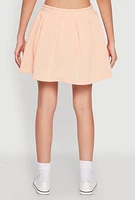 Womens Smocked High Waisted Pleated Skort, Orange, Size XL