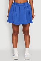 Womens Smocked High Waisted Pleated Skort,