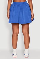 Womens Smocked High Waisted Pleated Skort,