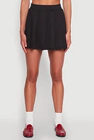 Womens Solid Pleated Skirt,