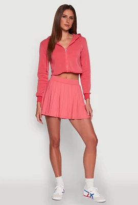 Womens Solid High Waisted Pleated Skort, Pink, Size XL
