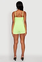 Womens Thin Strap Scoop Neck Romper, L