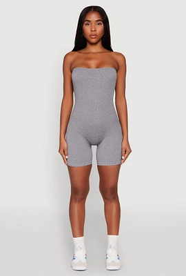 Womens Strapless Biker Romper, S-M