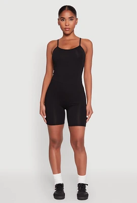 Womens Cami Biker Romper, S