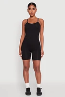 Womens Cami Biker Romper, S