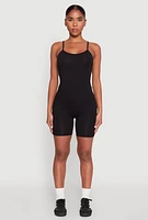 Womens Cami Biker Romper, S