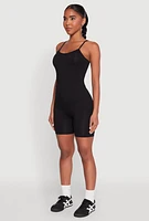 Womens Cami Biker Romper, S