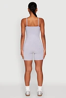 Womens Cami Biker Romper, M