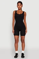 Womens Scoop Neck Tank Biker Romper,