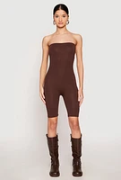 Womens Spandex Strapless Biker Romper,