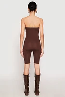 Womens Spandex Strapless Biker Romper,
