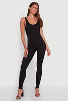 Womens Stylish Scoop Neck Stacked Detail Catsuit,