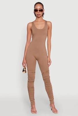 Womens Stylish Scoop Neck Stacked Detail Catsuit,