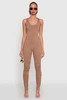 Womens Stylish Scoop Neck Stacked Detail Catsuit,