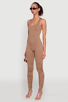 Womens Stylish Scoop Neck Stacked Detail Catsuit,