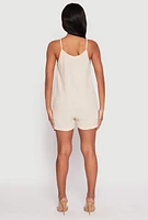 Womens Gauze Knit Side Pocket Romper,