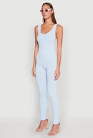 Womens Ribbed Knit Catsuit,