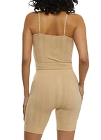 Womens Textured Knit Cami and Biker Shorts Set,