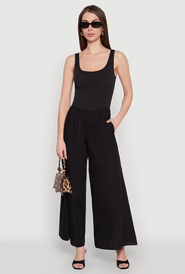 Womens Sleeveless Scoop Neck Jumpsuit,