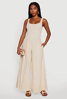 Womens Sleeveless Scoop Neck Jumpsuit,
