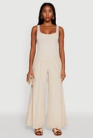 Womens Sleeveless Scoop Neck Jumpsuit,